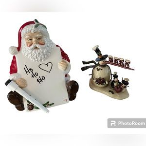 Ceramic Santa white erase board - lovely clean and neat, and small 5” snowman